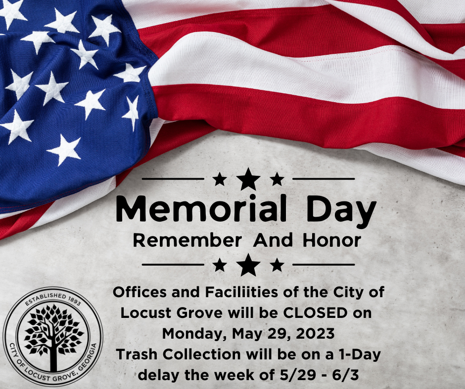 Memorial Day Closure Announcement